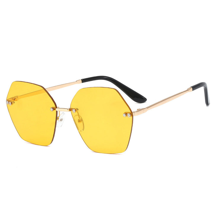 Women's hexagonal sunglasses with elegant metal frame Stornfield