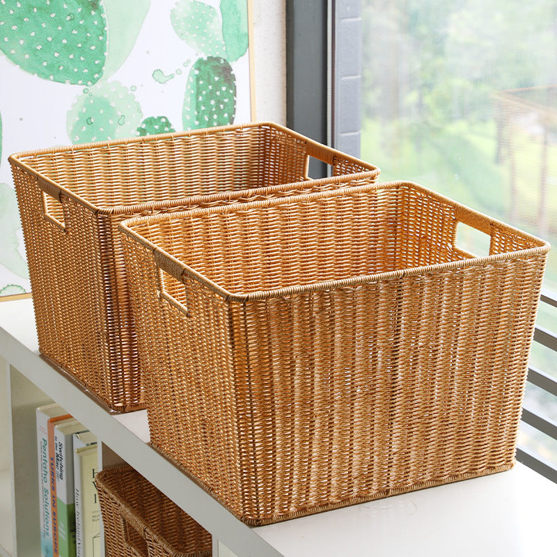 Rectangular Woven Storage Bin with Ergonomic Handles Stornfield