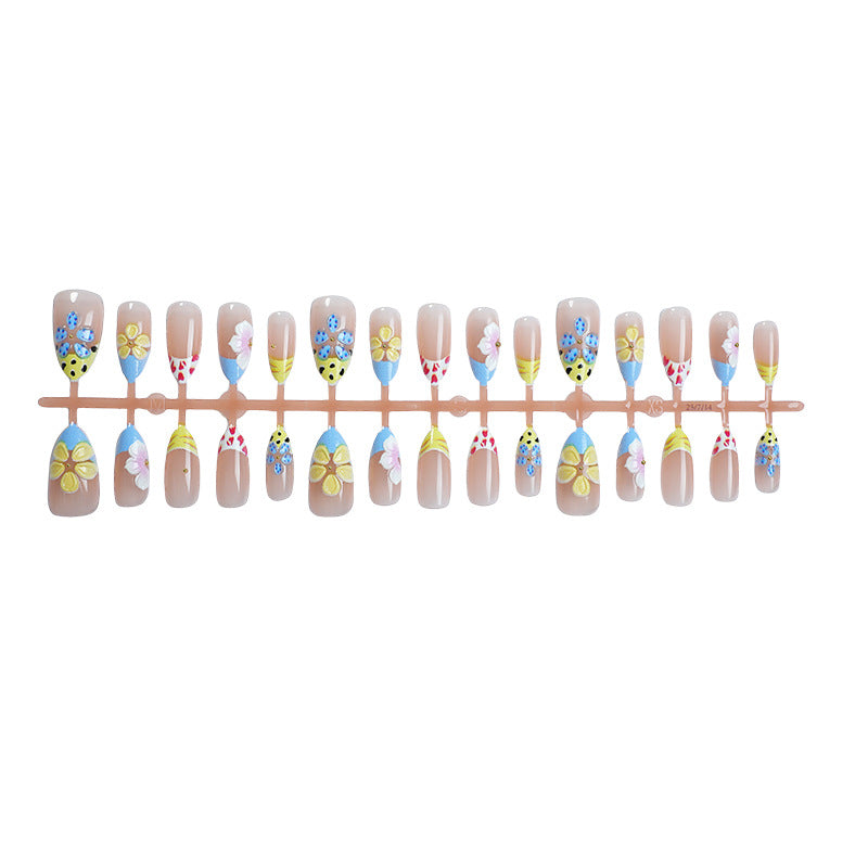Artistic Floral and Patterned Press-On Nail Set