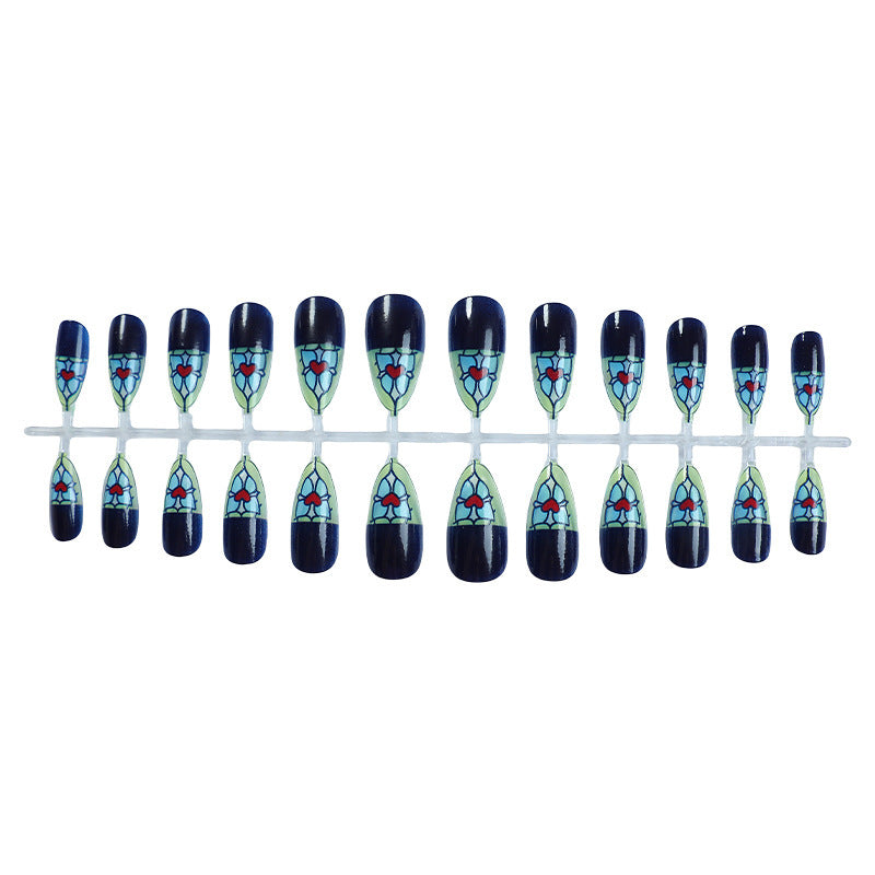Elegant Stained Glass Press-On Nails Stornfield