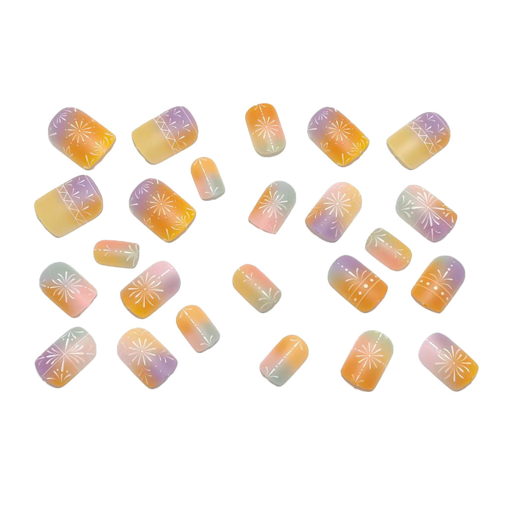 Artificial nails with elegant gradient and delicate pattern Stornfield