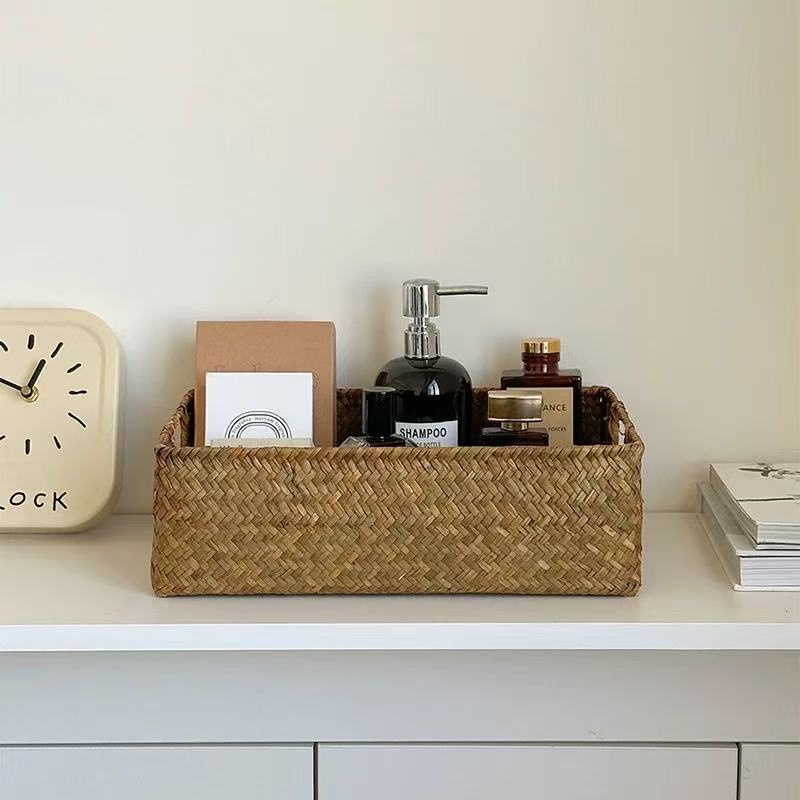 Women's rectangular storage basket made of natural materials Stornfield
