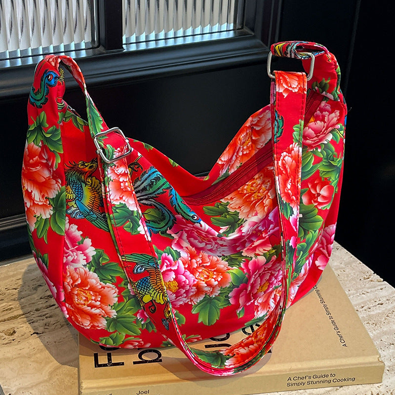 Floral Print Hobo Bag