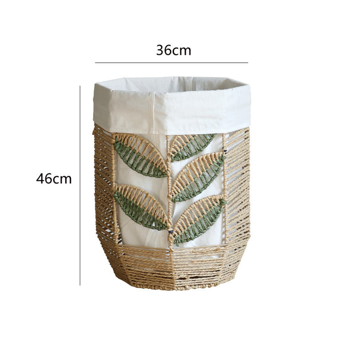 Rustic laundry basket with floral pattern Stornfield