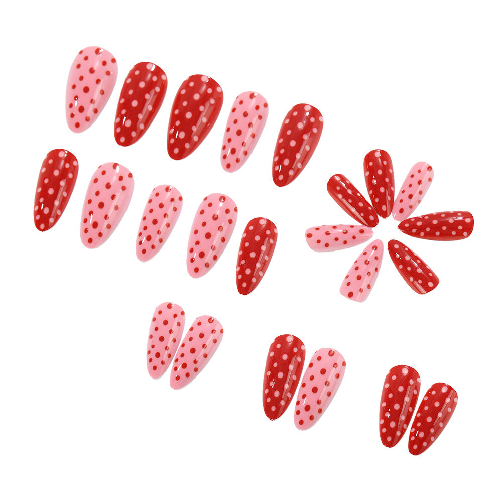 Artificial nails with trendy Polka Dot Design Stornfield