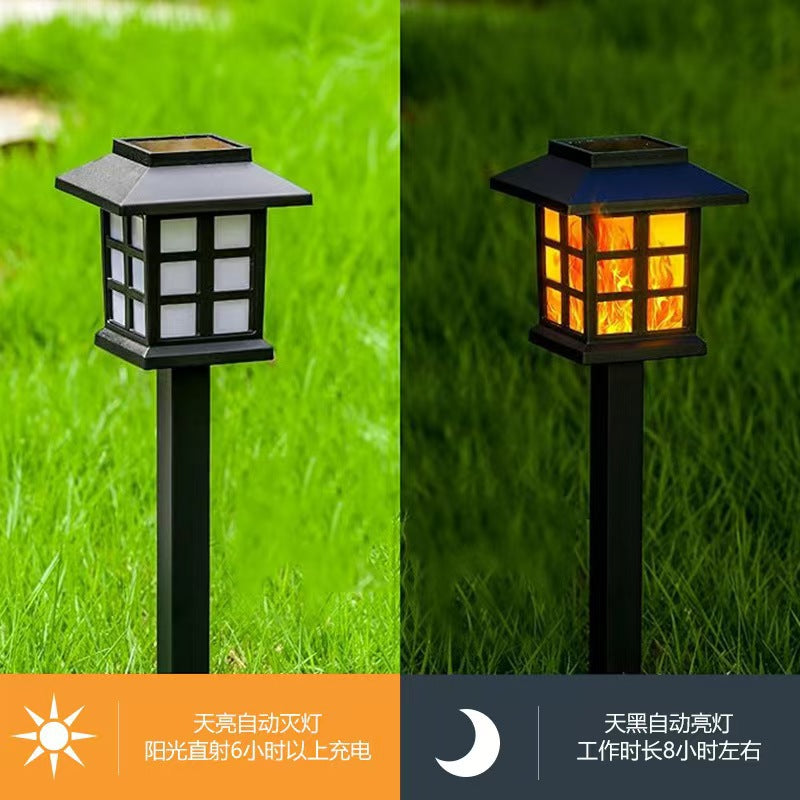 Solar Flame-Effect Garden Pathway Stake Lanterns With Weatherproof ABS Housing And Warm LED Glow Stornfield