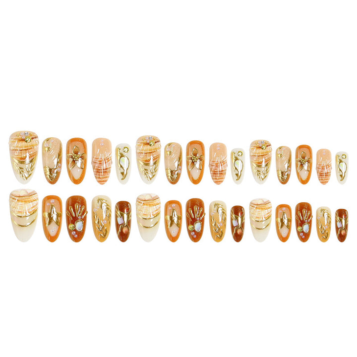 Artistic Nail Tips with Maritime Elements Stornfield