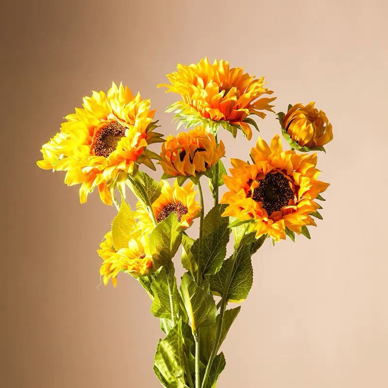 Lifelike Sunflower Decorative Stem