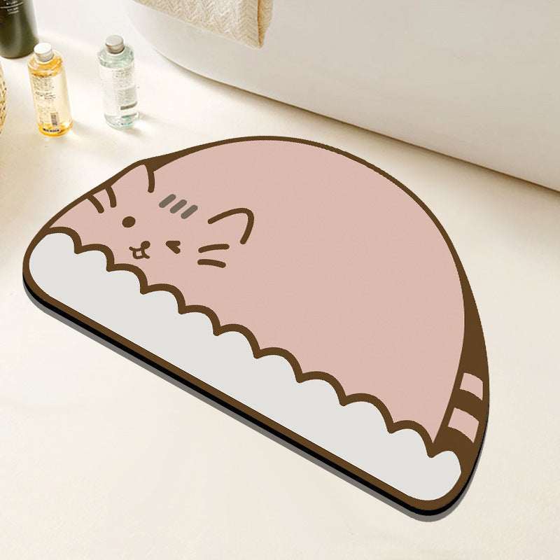 Cute Cartoon Cat Bath Mat