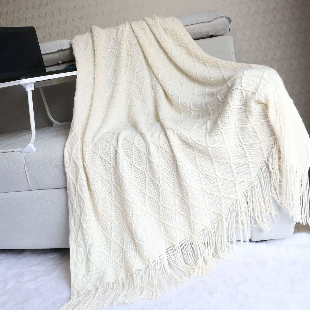 Luxury Textured Knit Throw Blanket Stornfield