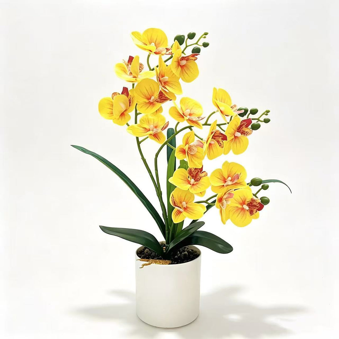 Lifelike Artificial Orchid Plant Arrangement for Decorative Decor