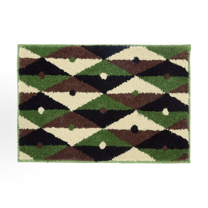 Plush Geometric Bathroom Mat