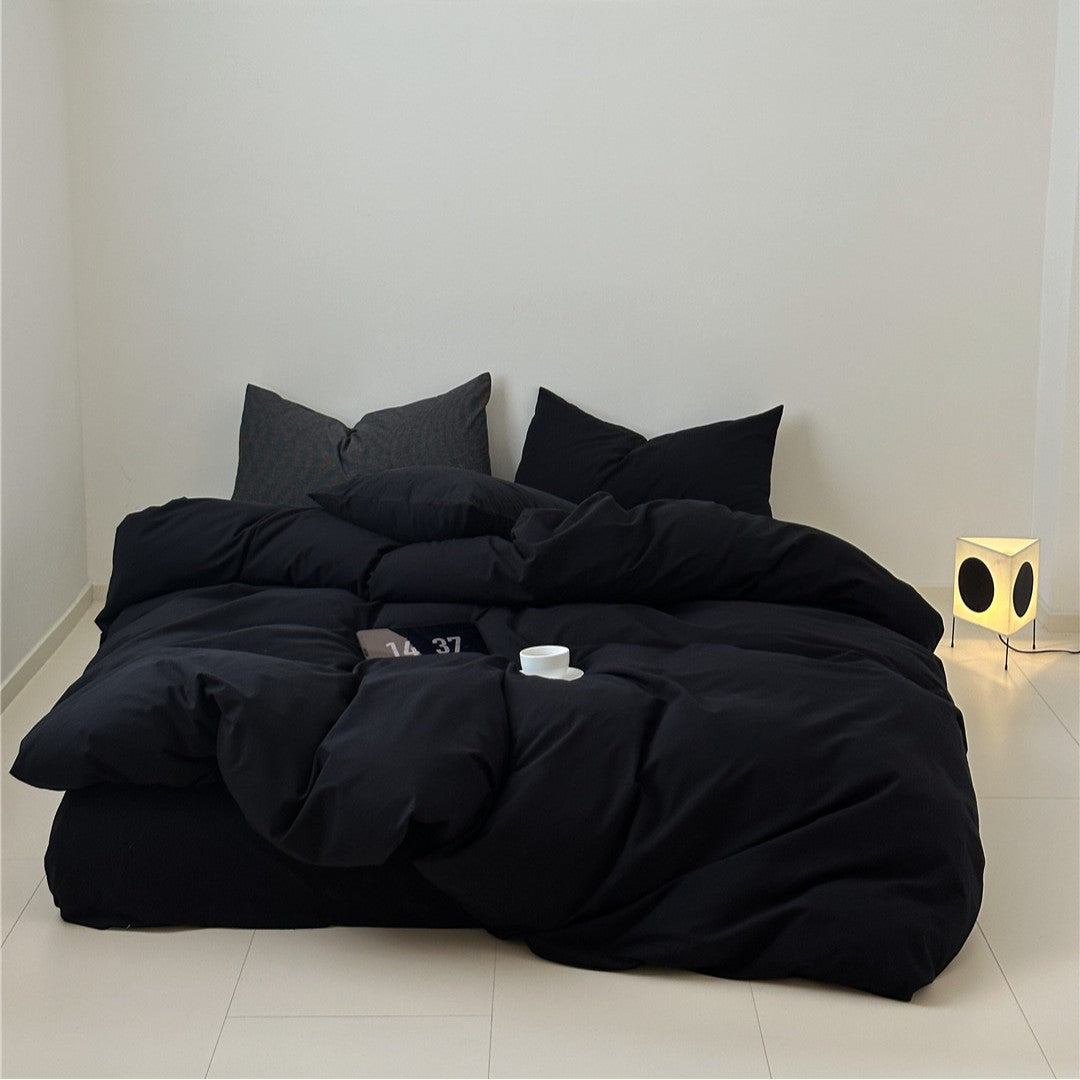 Pinstripe Brushed Microfiber Duvet Cover and Pillowcase Set