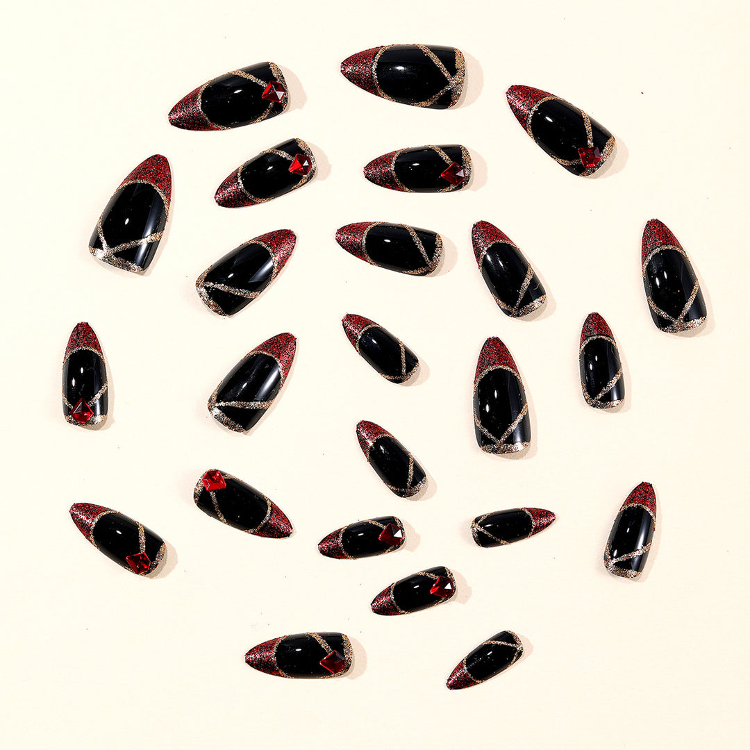 Stiletto Nail Art Extensions with Gem Accents Stornfield