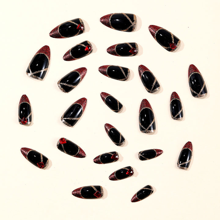 Stiletto Nail Art Extensions with Gem Accents Stornfield