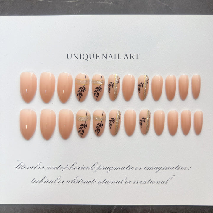Artistic Floral Press-On Nails