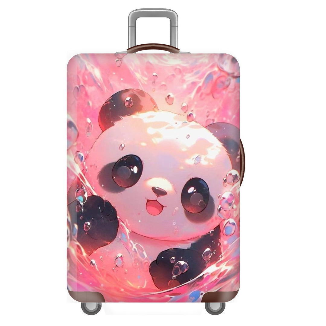 Unisex non-elastic suitcase cover for hard shell trolley with cute panda design, stretch protective cover with handle and wheel openings Stornfield