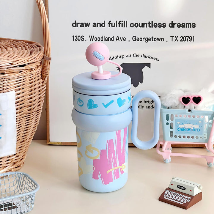 Women’s children’s drinking cup with integrated straw and playful design Stornfield