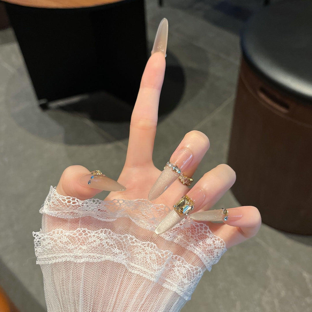 Luxury Rhinestone-Accent Press-On Nail Extensions Stornfield
