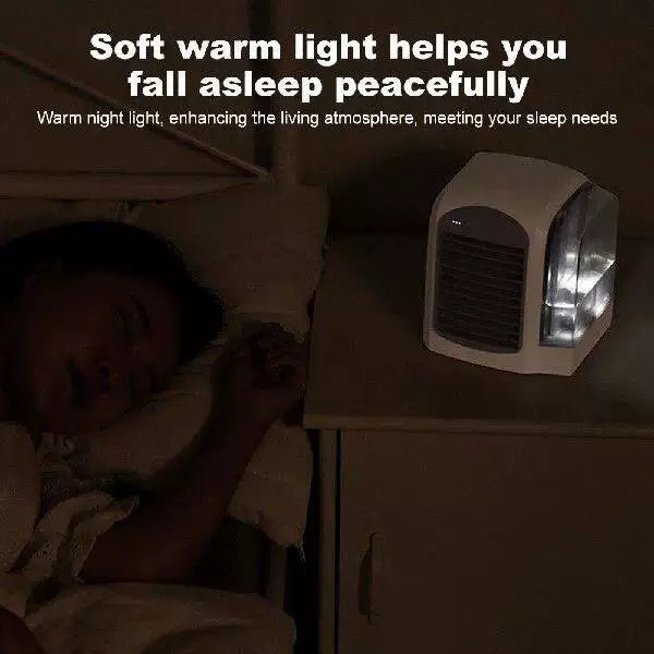 Unisex one-size compact personal evaporative air cooler and humidifier with removable reservoir Stornfield