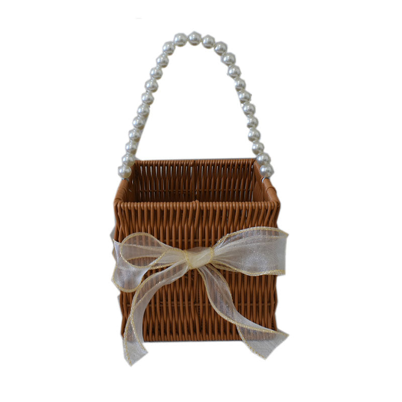 Elegant Handcrafted Rattan Tote Basket Stornfield
