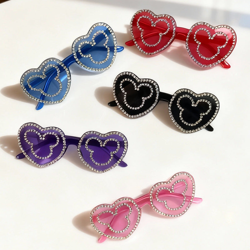 Rhinestone-Accented Heart-Shaped Sunglasses Stornfield 1787141236