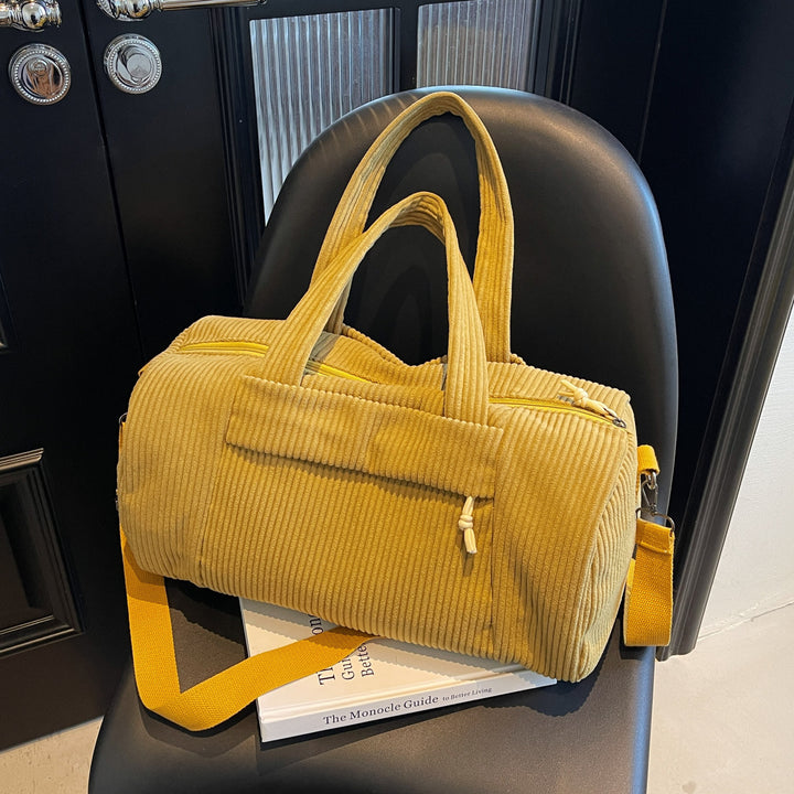 Sporty Travel Bag Made of Soft Cord Material with Adjustable Shoulder Strap Stornfield