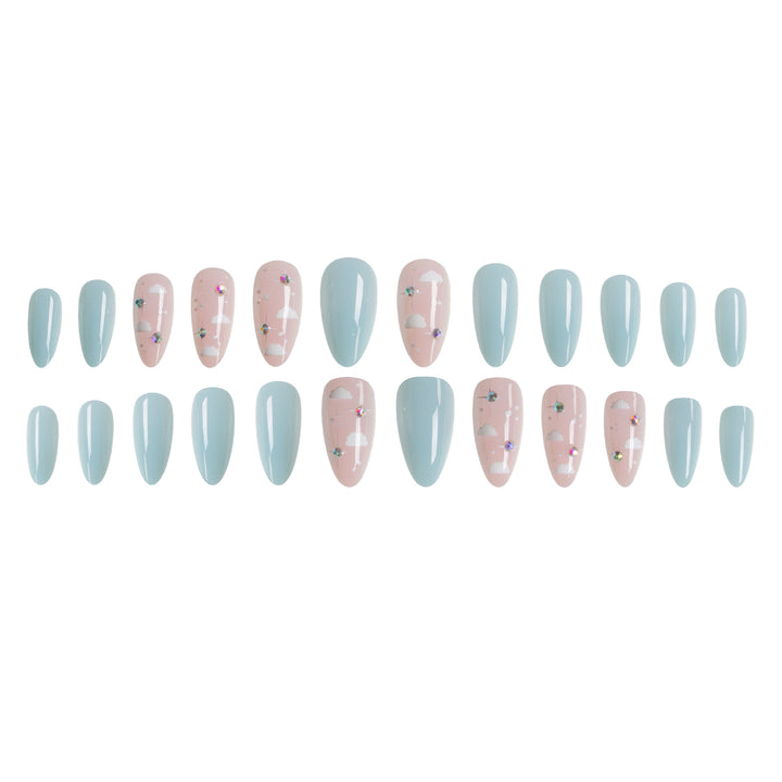 Artistic Cloud-Themed Press-On Nail Set