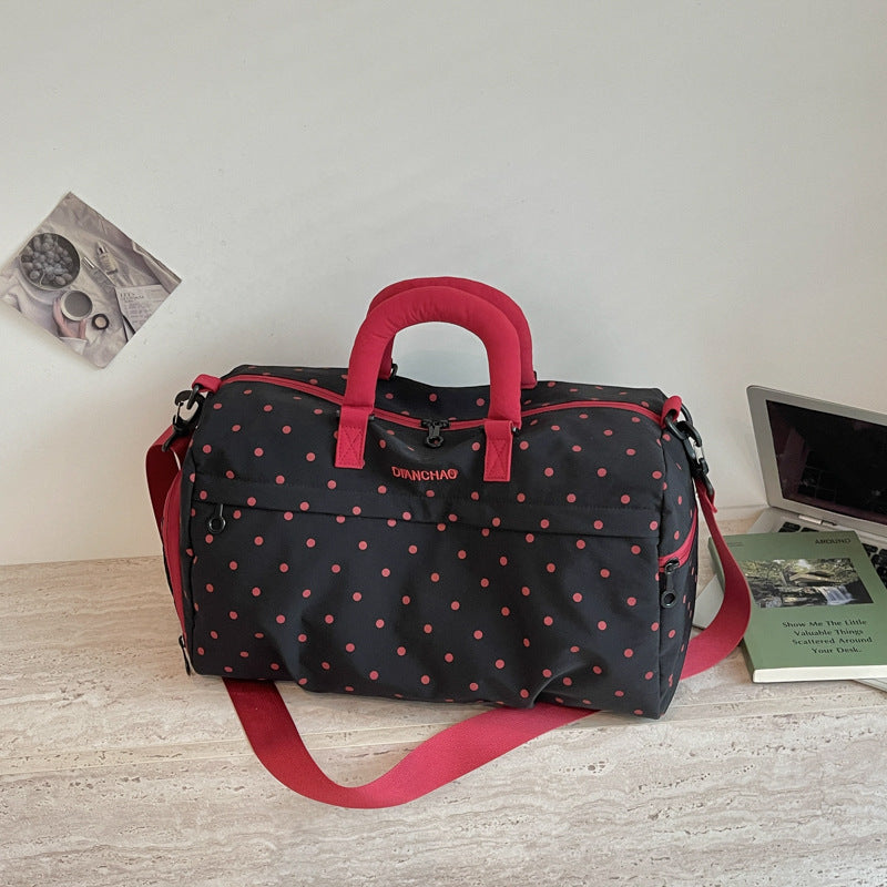 Stylish Dot Print Travel Duffel