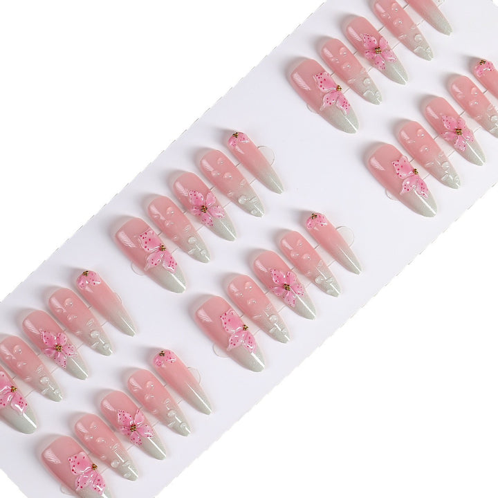 Artistic Floral Short Press-On Nails Stornfield