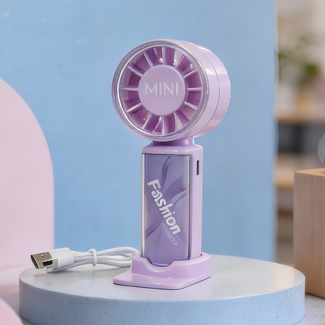 Women's Portable Hand Fan with Flexible Tilt and USB Charging Stornfield