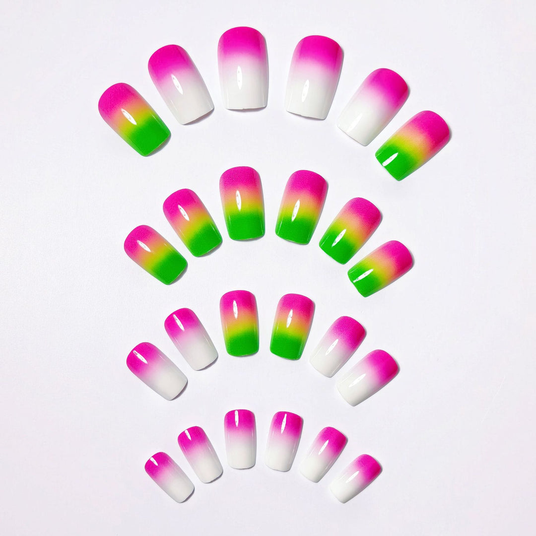 Creative Gel Nails with Neon Gradient Stornfield