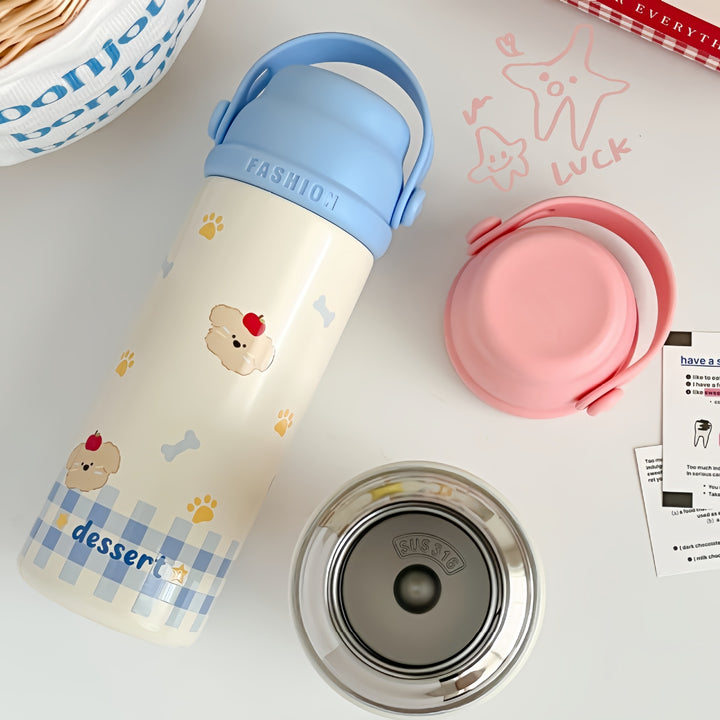 Women's Insulated Drinking Bottle with Cheerful Animal Design Stornfield