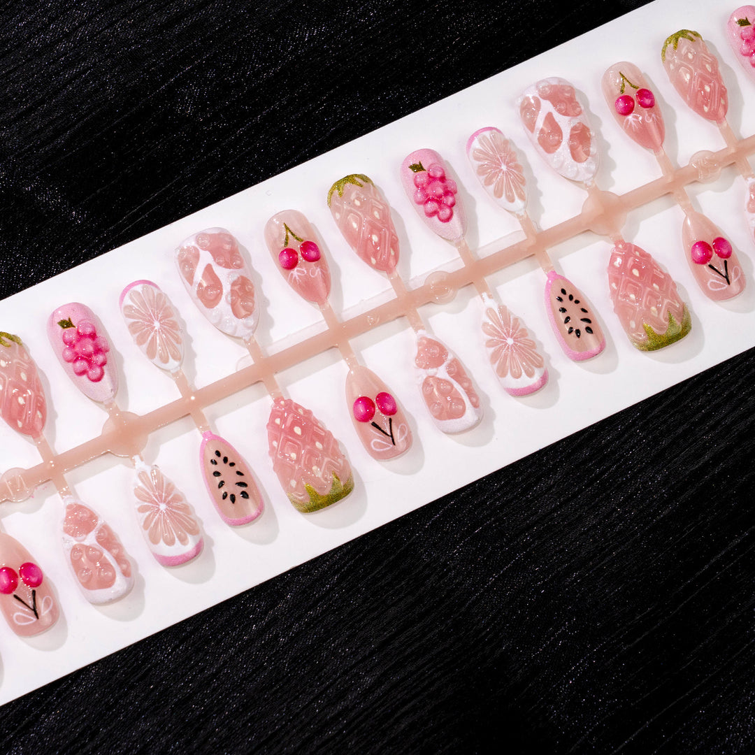 Fruit-Inspired Decorative Press-On Nails