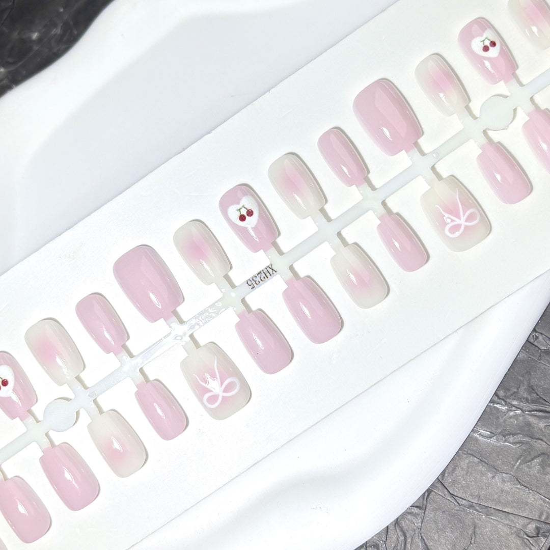 Decorative Press-On Nail Art Set with Unique Designs