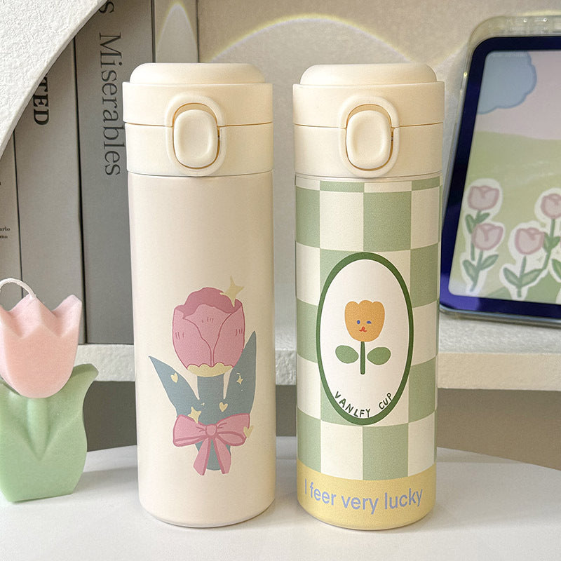 Women Insulated Water Bottle with Elegant Flower Design Stornfield
