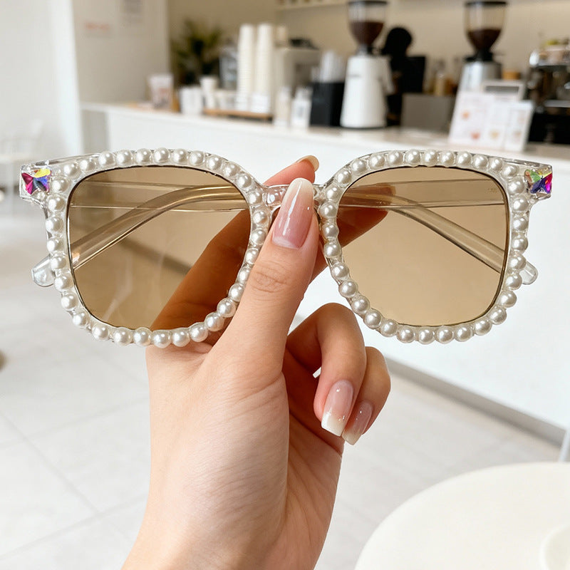 Luxury Pearl-Embellished Cat-Eye Sunglasses Stornfield