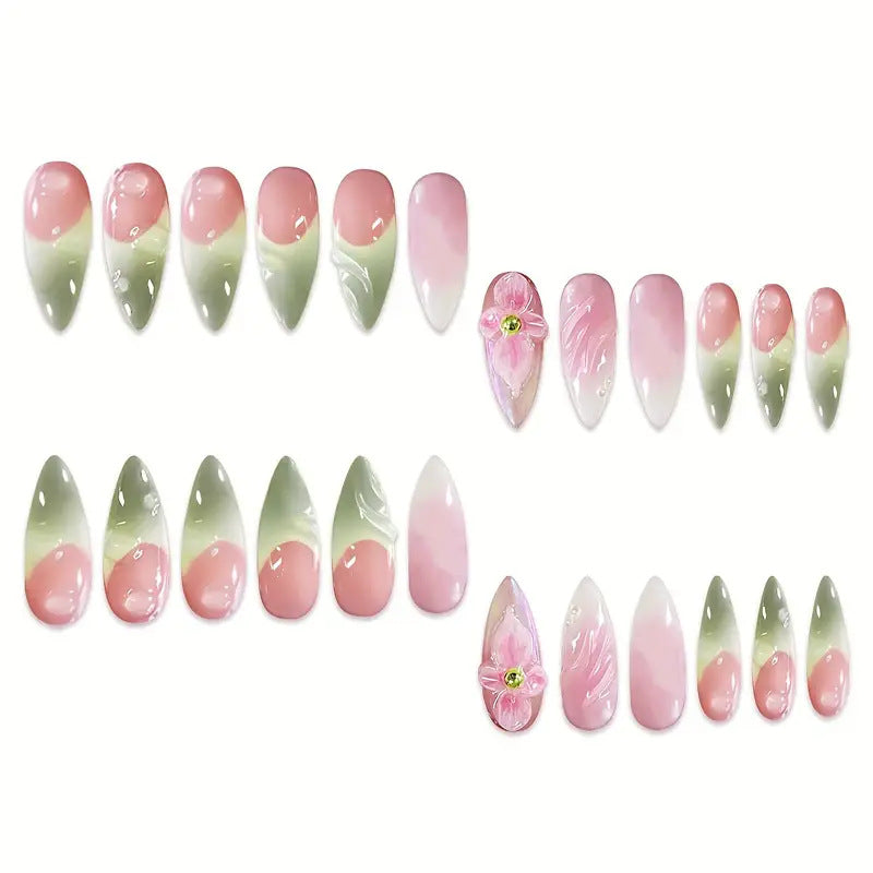 Artistic Floral 3D Press-On Nail Art Stornfield