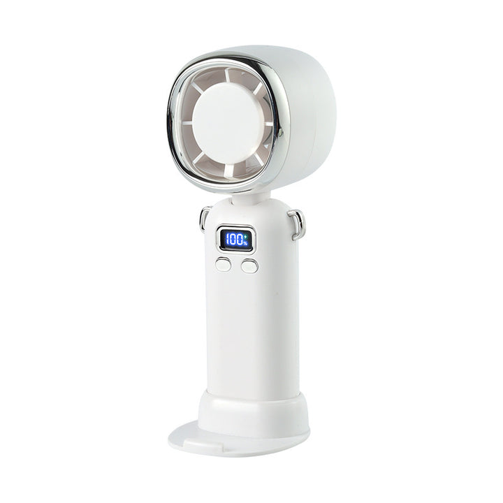 Women portable handheld fan with LCD display and powerful battery Stornfield