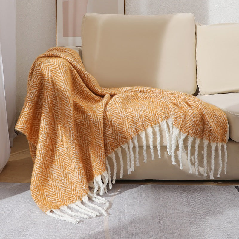 Herringbone Woven Throw Blanket
