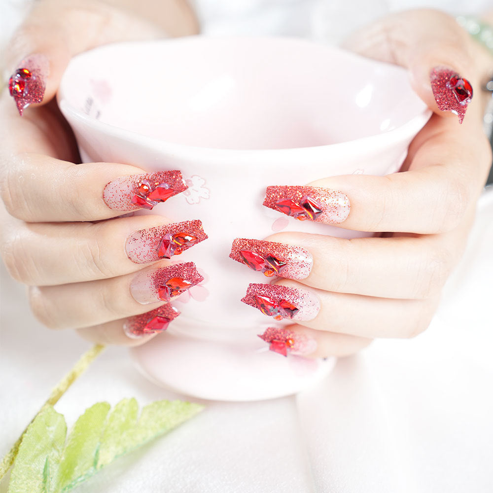Glamorous Rhinestone Press-On Nail Set Stornfield