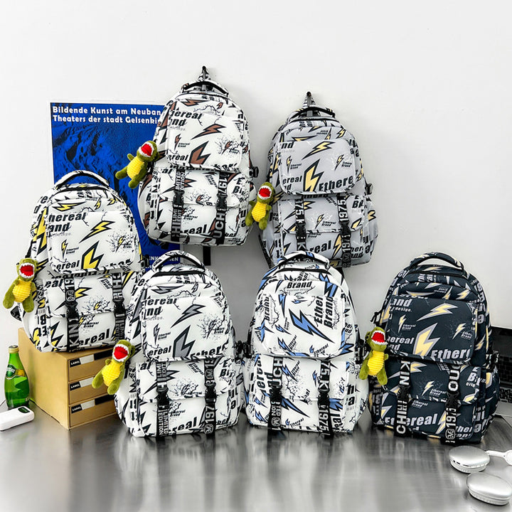 Graphic Print Multi-Pocket Backpack Stornfield