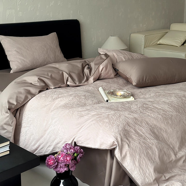 Luxurious Textured Satin Bedding Set Stornfield