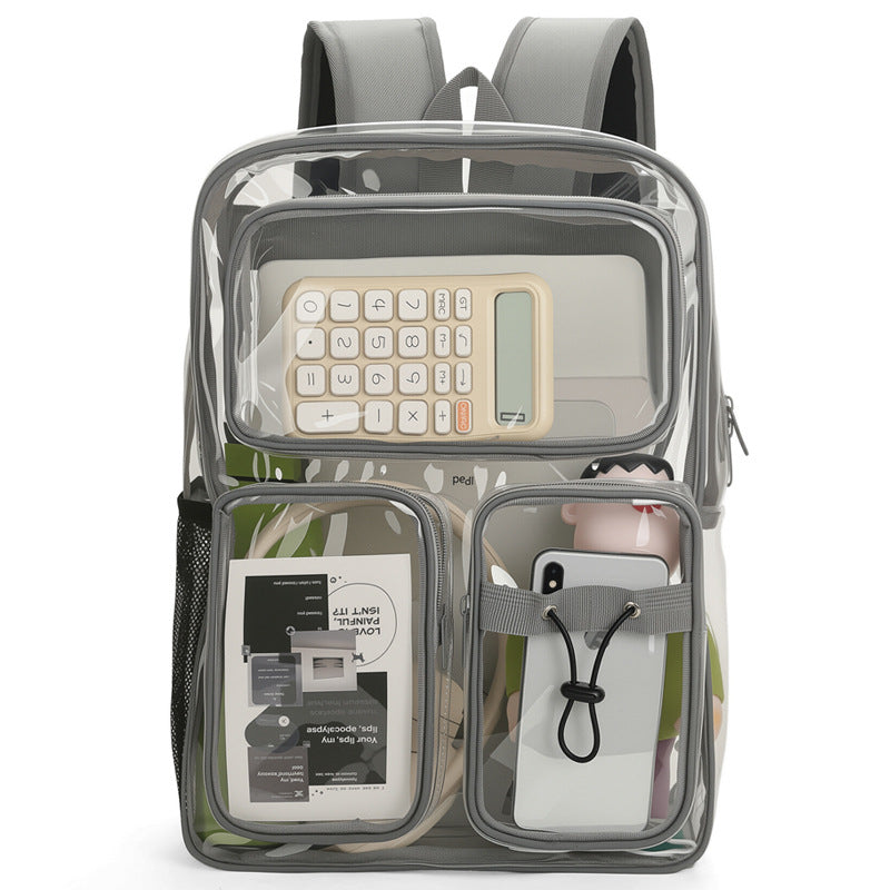 Transparent school backpack with multiple compartments Stornfield
