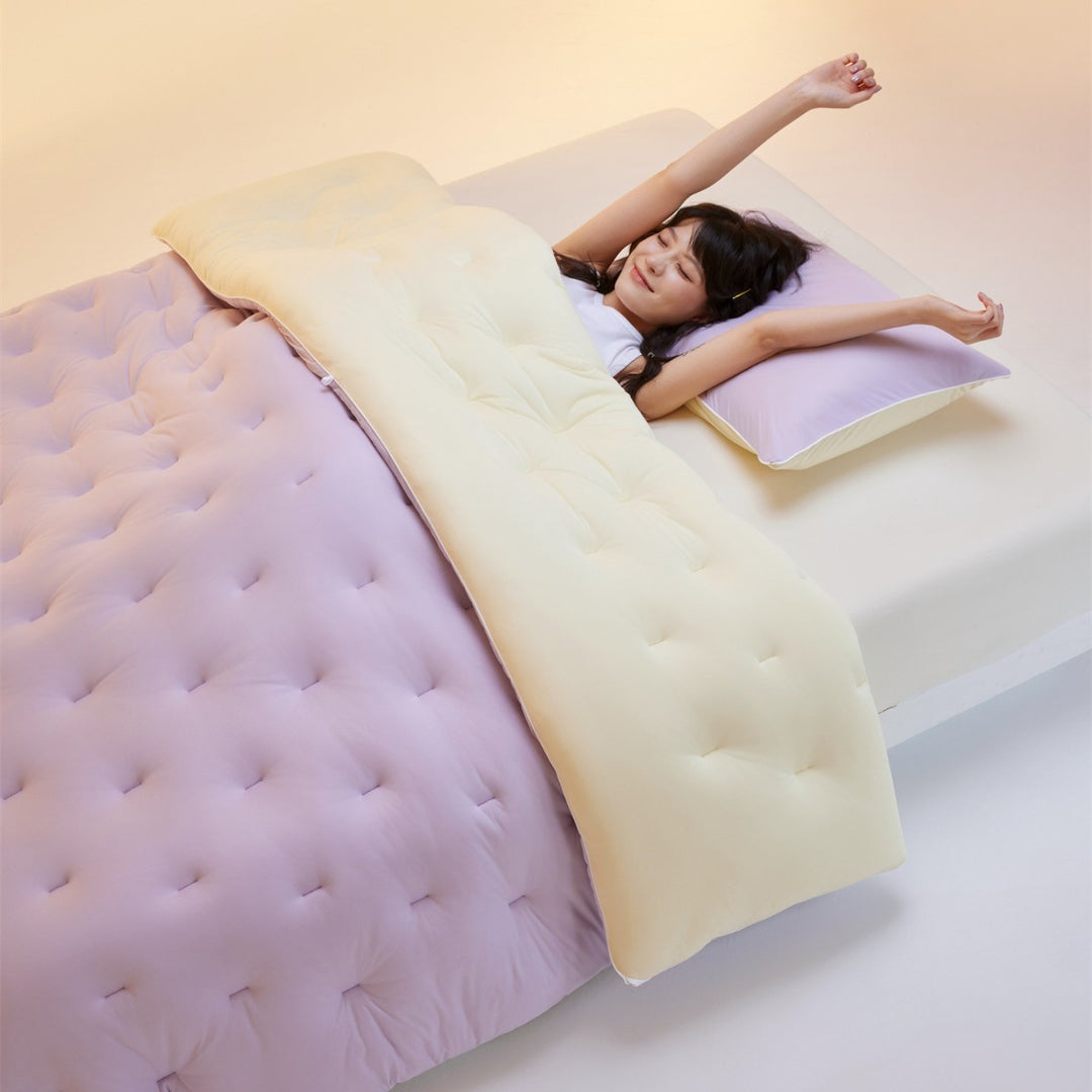 Plush Tufted Dual-Layer Mattress Topper and Lightweight Comforter Set