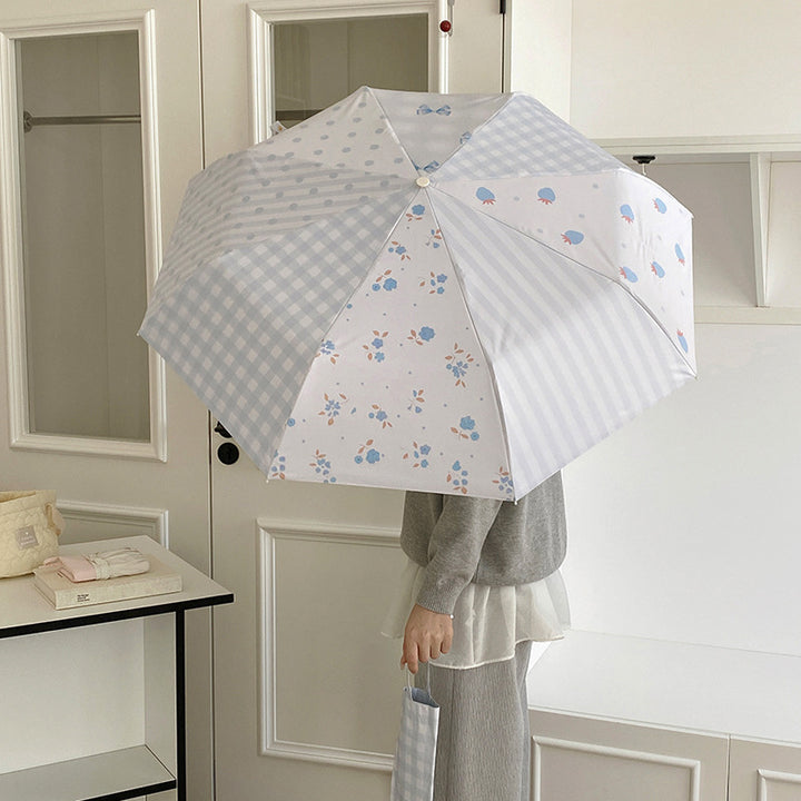 Women's elegant compact umbrella with Gingham pattern Stornfield