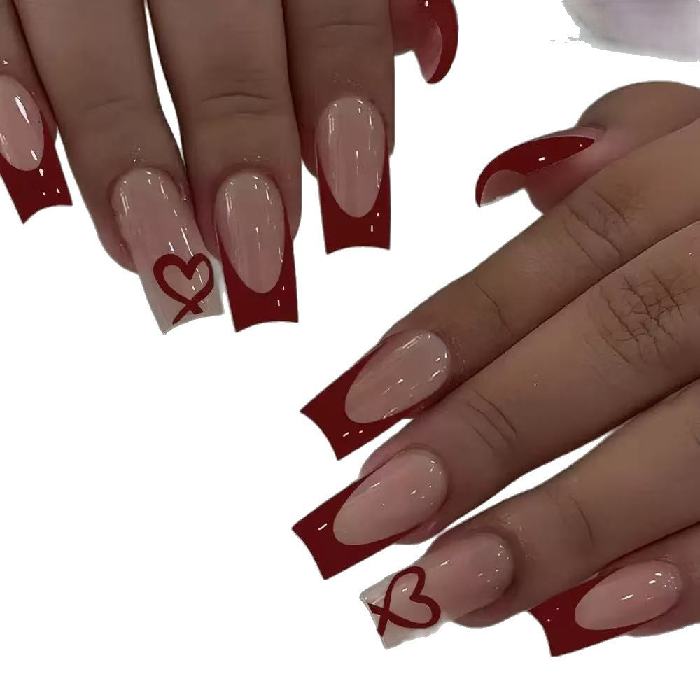 Artistic Heart-Inspired Acrylic Nail Art Enhancements Stornfield