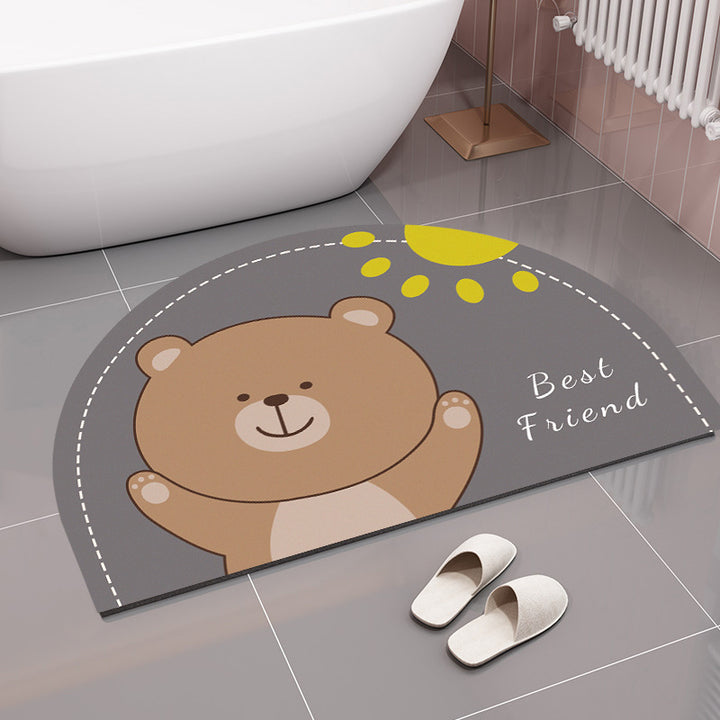 Cute Bear-Themed Bath Mat