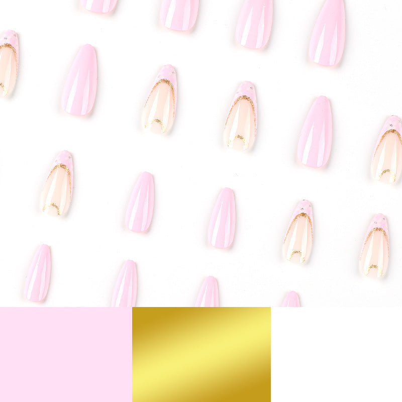 Elegant artificial nails with floral design and golden accents Stornfield