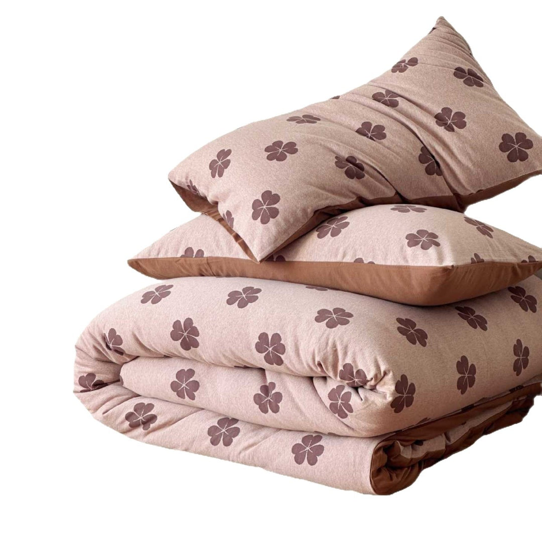 Cherry-Print Cotton Jersey Duvet Cover Set with Matching Pillowcases